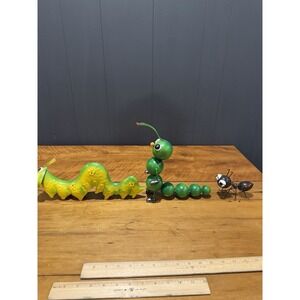 Metal Insect Garden Decor Set -‎ Caterpillar Grasshopper Ant Figurines